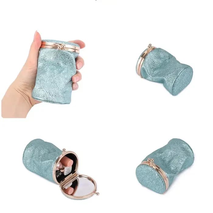 Mini sac à cosmétiques en cuir pour femmes