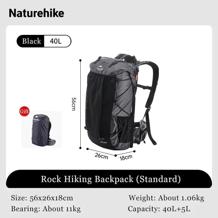 Natureifa-Sac à dos d'escalade de camping avec housse de pluie, sac de voyage d'alpinisme militaire,