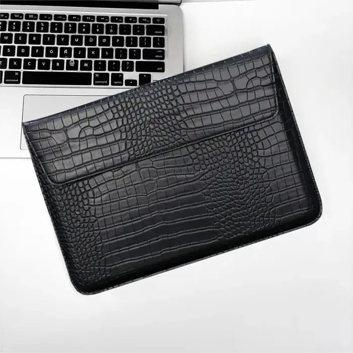 Sacs pour ordinateur portable en cuir de Crocodile PU avec nom personnalisé pour Macbook pro 13, étu