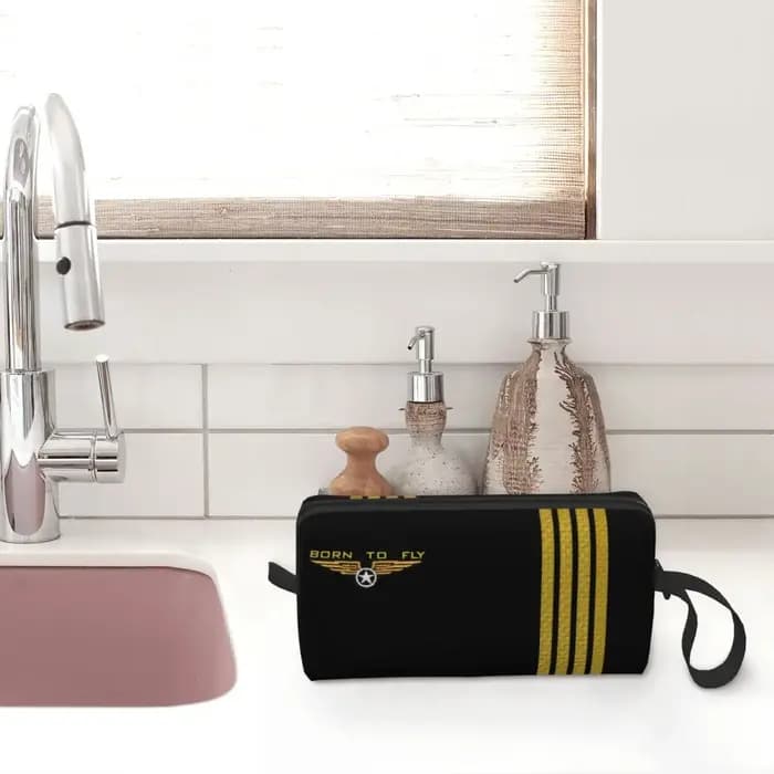 Né pour voler pilote de vol trousse de maquillage femmes voyage organisateur cosmétique mode vol Aviation aviateur stockage trousses de toilette