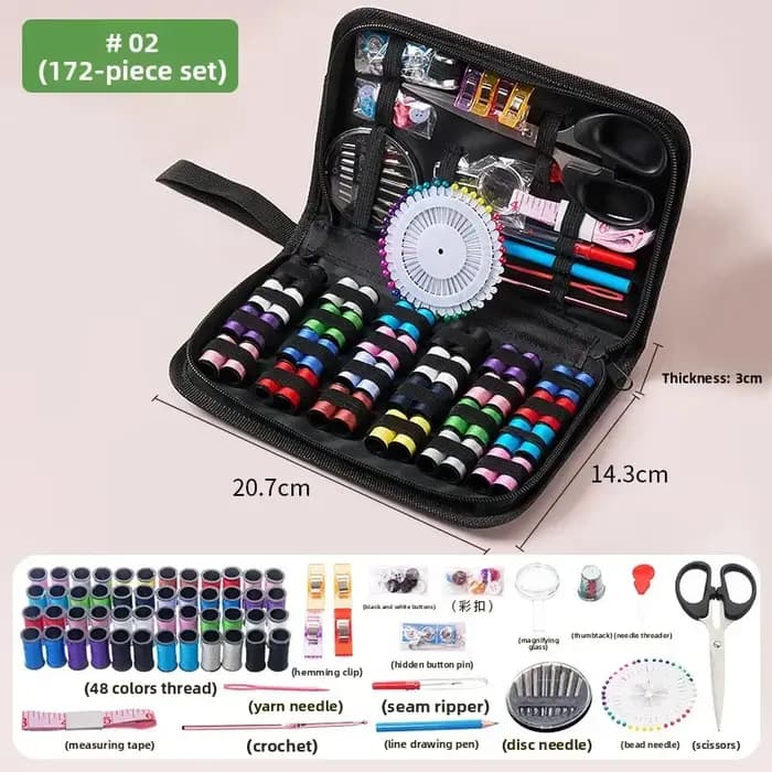 Kit de couture complet professionnel, ensemble avec fils, aiguilles, ciseaux, ruban à mesurer pour b