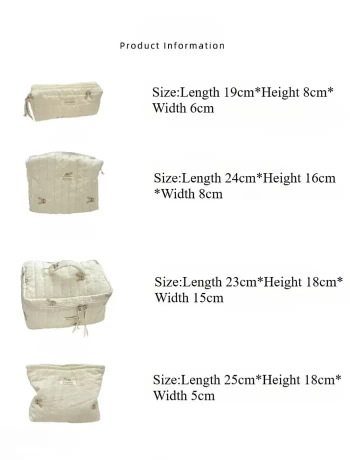 4 sacs de rangement multifonctionnels brodés motif lapin mignon pour articles de bébé