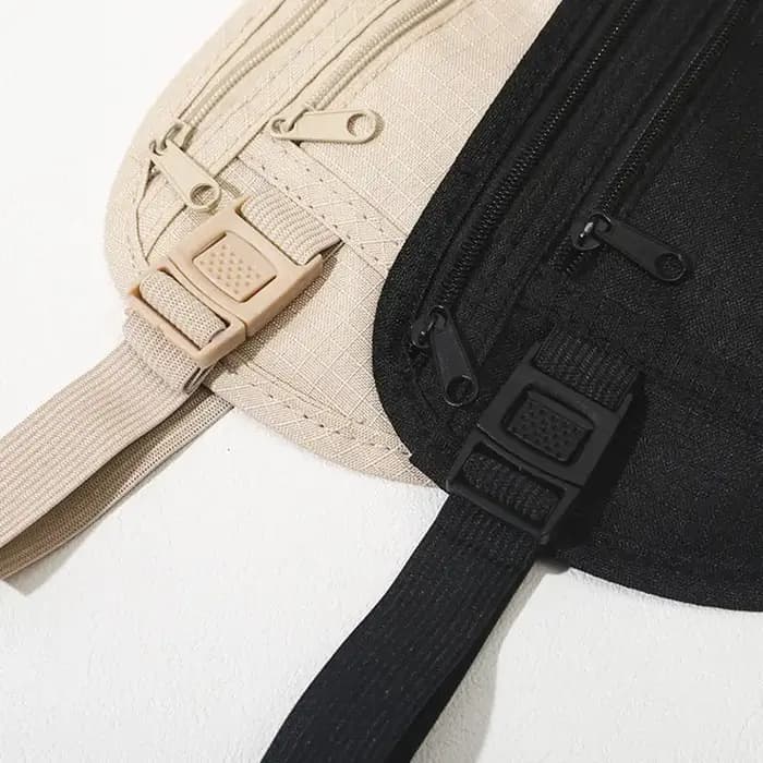 Sacs de taille de voyage pochette pour passeport argent portefeuille de sécurité caché hommes femmes Sport sac de course sac de poitrine argent Fanny Pack