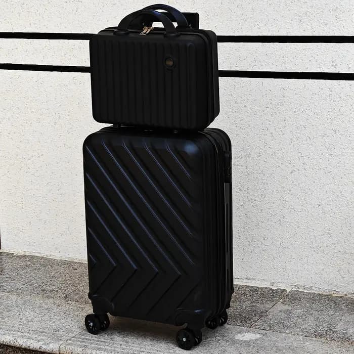 2 pièces, boîtier de chariot de 20 pouces et combinaison de valise de 14 pouces, roue universelle, chariot télescopique, grande capacité, rangement en couches, valise, valise d'embarquement, valise de