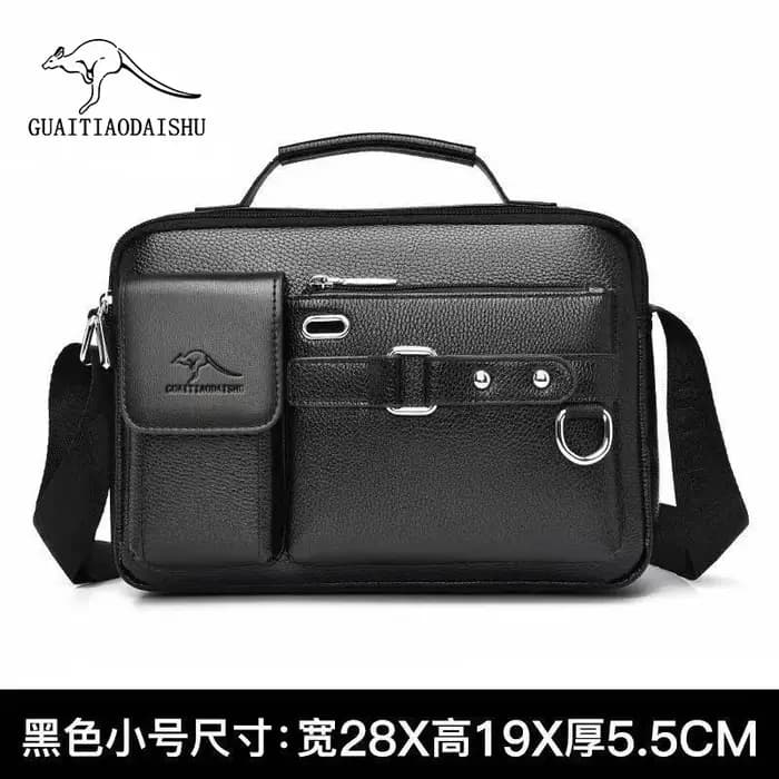 Sac bandoulière homme en cuir PU haut de gamme pour affaires et trajets quotidiens – Sacoche imperméable et résistante à l'usure