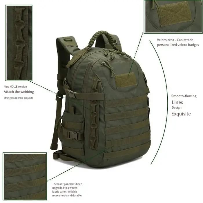 Sac à dos tactique rouge pour camping et randonnée en plein air