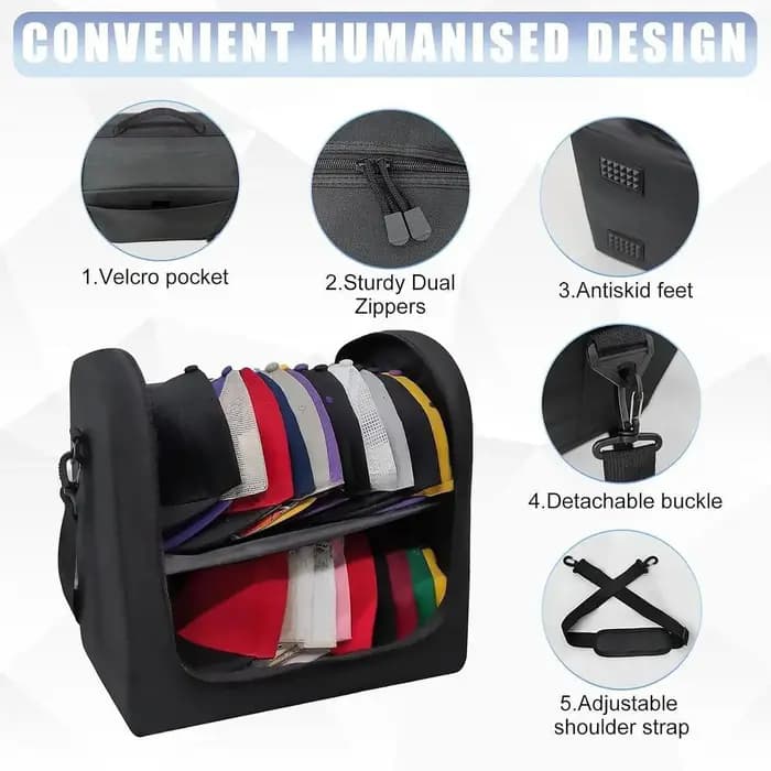 Sac à chapeau pour casquettes de Baseball, porte-chapeau avec poignée de transport, sac de rangement pour casquettes, sac de rangement pour chapeaux, pour le sport en mouvement et les voyages