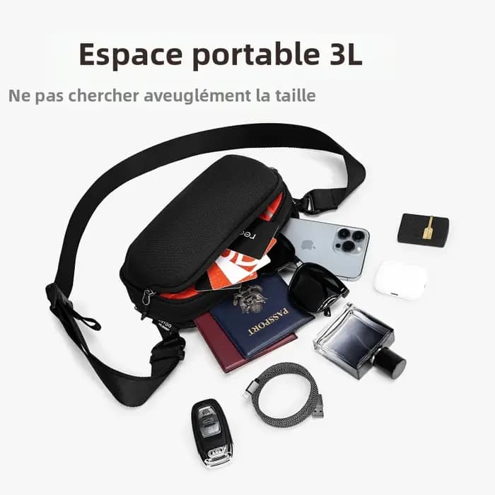 Sac de poitrine à bandoulière 3L