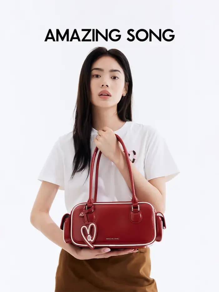 Sac à bandoulière linéaire style bowling classique rétro chic BGT Amazing Song Toast Bag