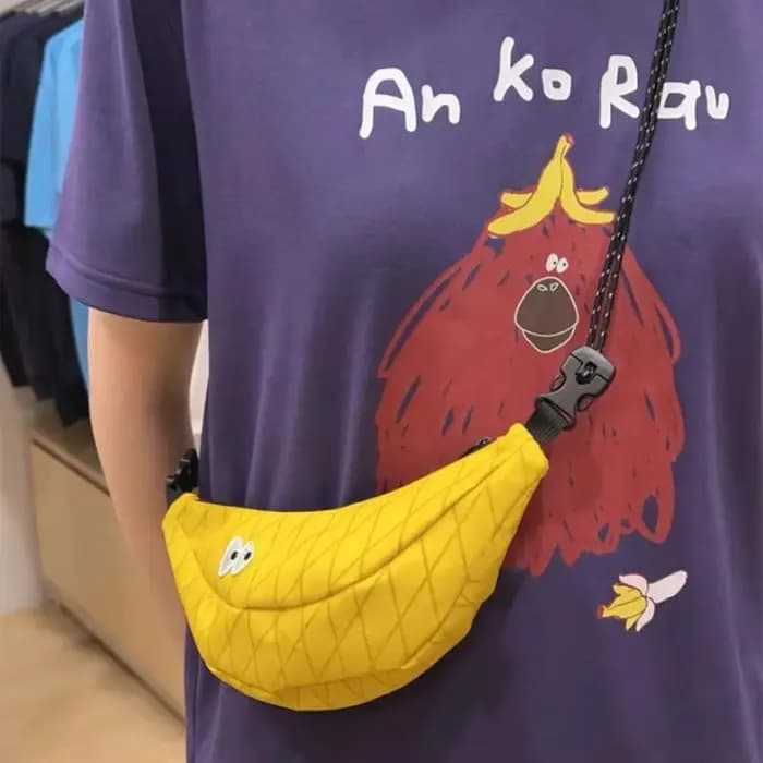 Sac bandoulière décontracté en forme de banane pour téléphone