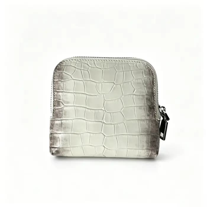 Série Himalaya, sac cosmétique en cuir véritable à motif crocodile, initiales gratuites, sac de rang