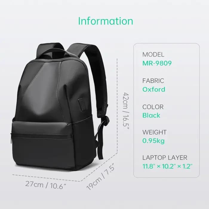Mark Ryden – sac à dos léger et étanche, avec Port de chargement USB, pour ordinateur de 15.6 pouces