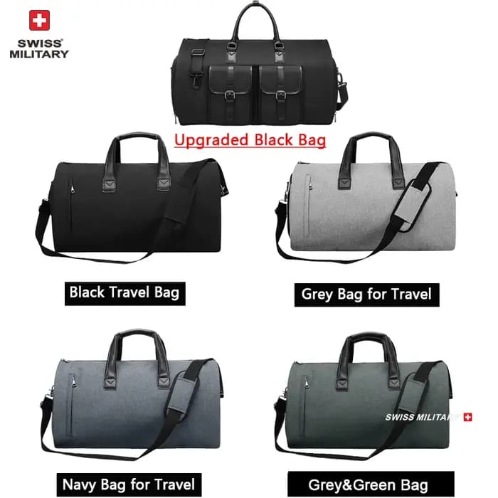 SWISS MILITAIRE Nouveaux sacs à vêtements d'affaires pour hommes Grand sac de costume pliable multifonctionnel avec sac