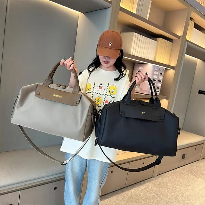 Sac de voyage en toile grande capacité personnalisable avec nom