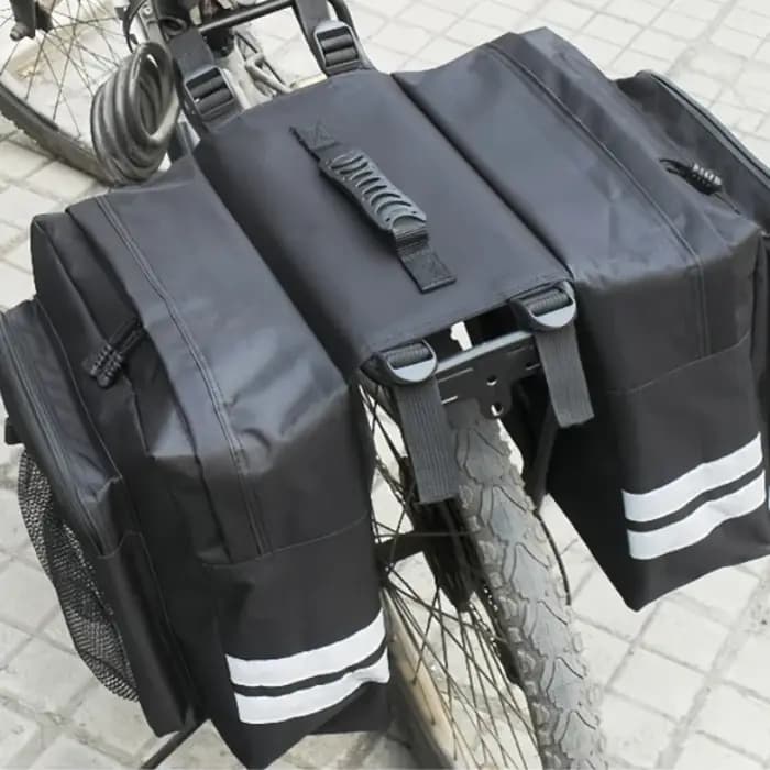 Sac de bagages pour porte-bagages arrière de vélo à double face haute capacité avec sac de voyage durable pour le
