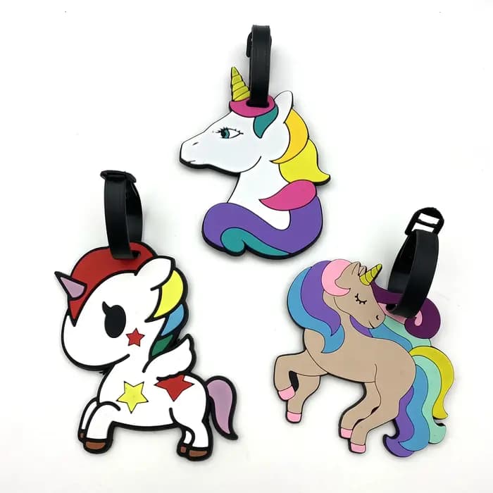 Étiquette de bagage créative licorne mignonne