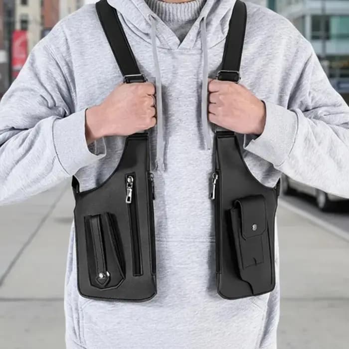 Sac tactique double épaule et bandoulière antivol dissimulé
