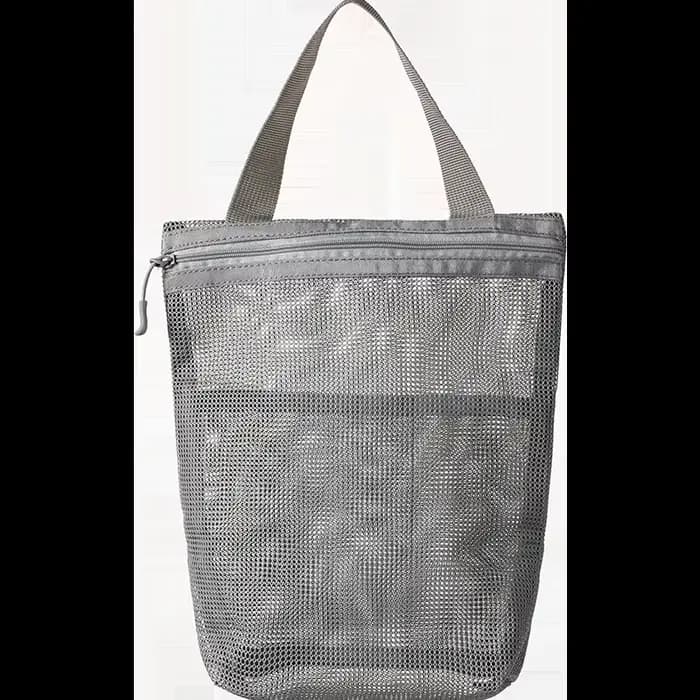 Trousse de toilette portable 23x26cm avec poignée pratique, sac de rangement de toilette en maille d