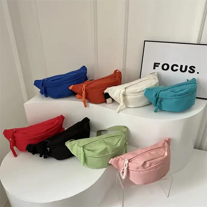 Sac de taille en toile demi-lune pour femme