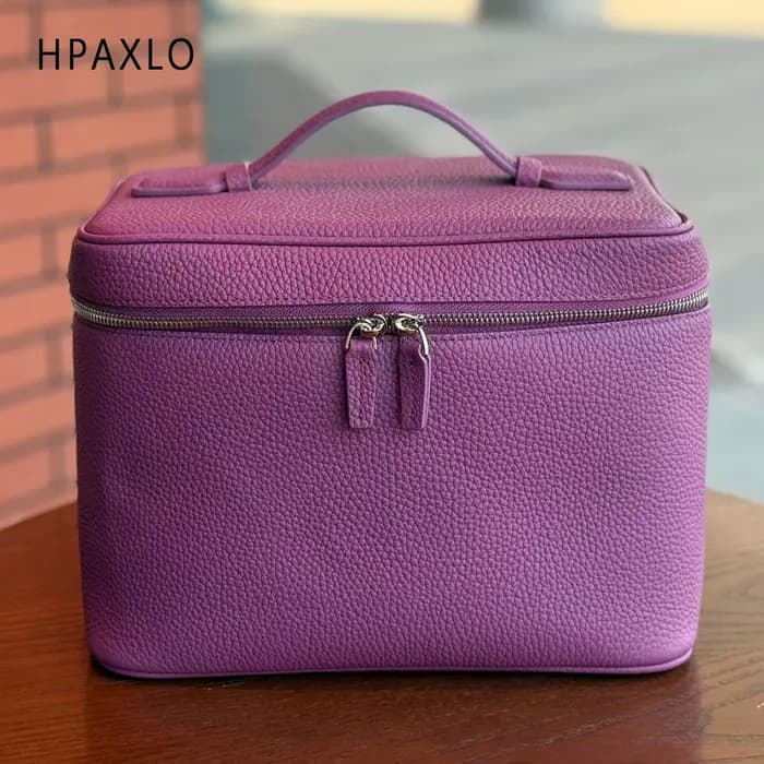 Pochette de toilette en cuir véritable