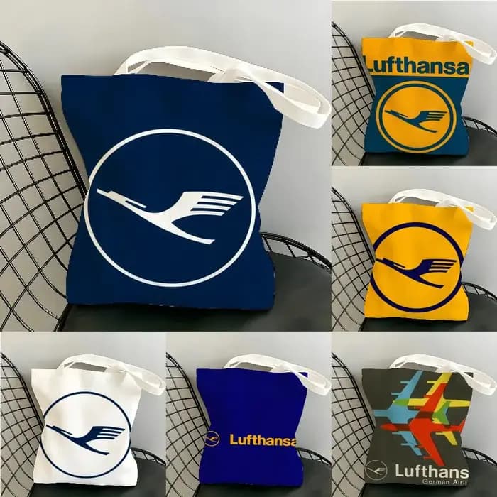 L-Lufthansa German Airlines Sacs de rangement en toile imprimés double face
