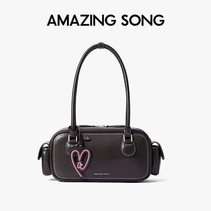 Sac à bandoulière linéaire style bowling classique rétro chic BGT Amazing Song Toast Bag
