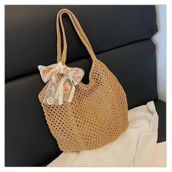 Sac de plage tissé de grande capacité