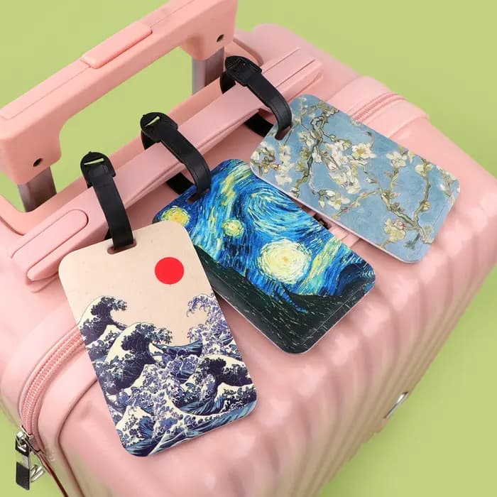 Étiquettes de bagage de voyage de santé médicale valise vague Art peinture ID porte-adresse