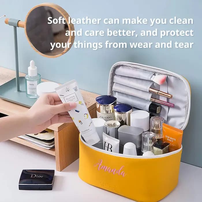Trousse de Maquillage Personnalisée avec Nom Brodé