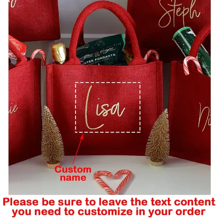 Magnifique sac cadeau de noël personnalisé