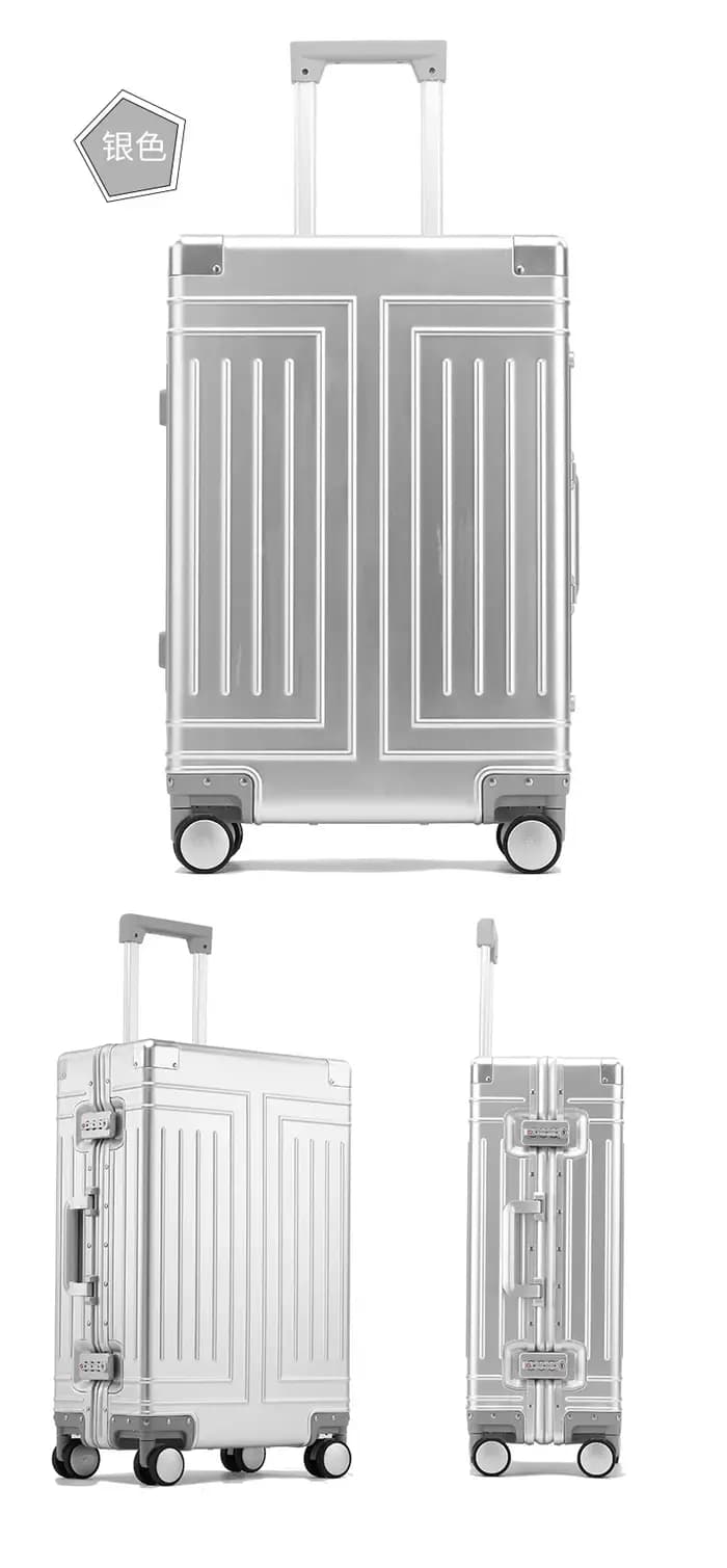 2024 capacité ensembles de bagages durables 100% valise en aluminium roues femmes fille hommes cabin