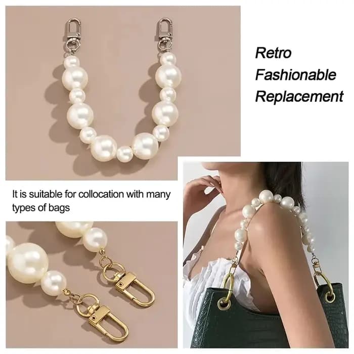 JOWomen-Sangle de sac à main en perles décoratives