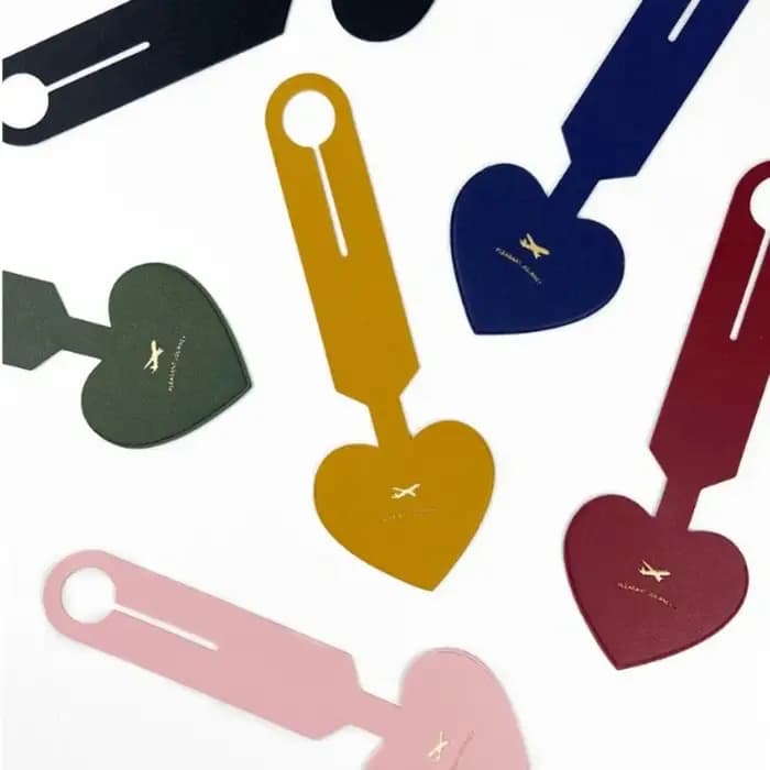 Étiquette de valise d'avion en forme d'amour