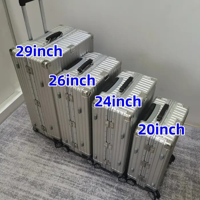 Valise rétro en alliage d'aluminium et de magnésium, bagage roulant de haute qualité, boîtier de cha