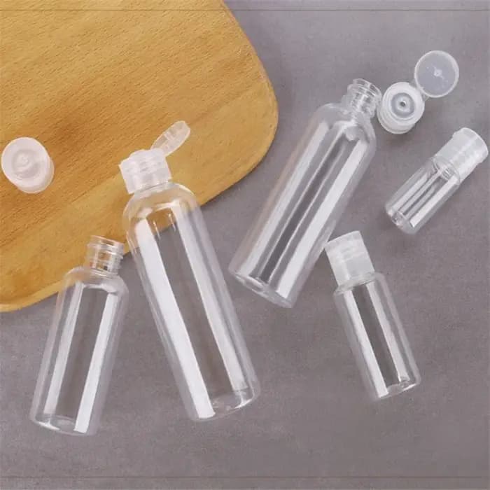 Bouteilles en plastique transparentes vides pour voyage