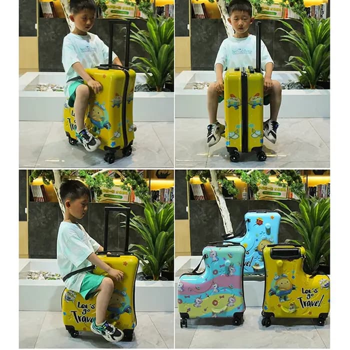 Les valises de voyage pour enfants peuvent s'asseoir et monter sur les bagages à roulettes