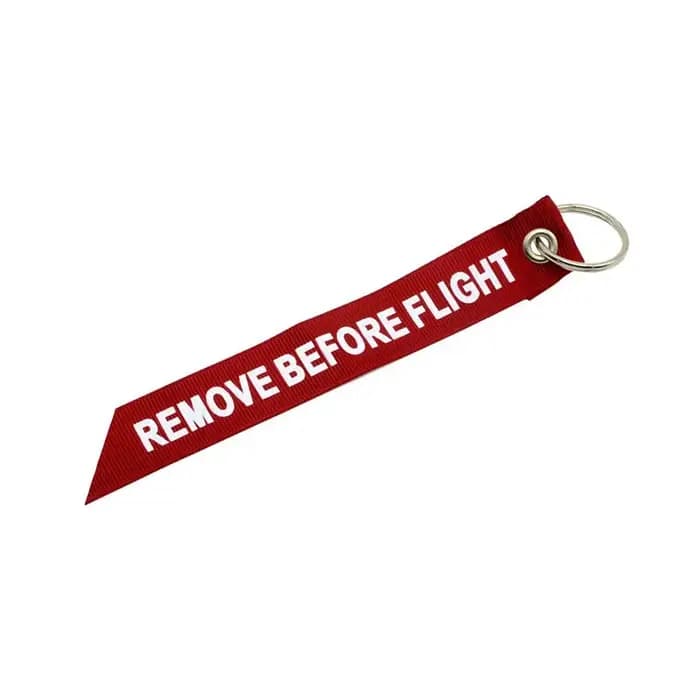 Broderie supprimer avant le vol porte-clés étiquettes de bagages spéciales chaîne rouge porte-clés A