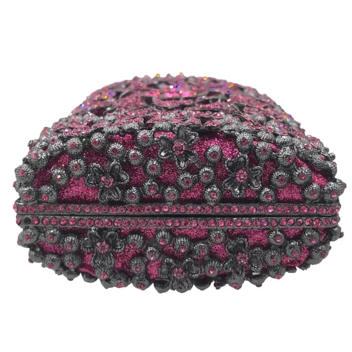 Pochette de Soirée Fuchsia FGG en Strass pour Femme