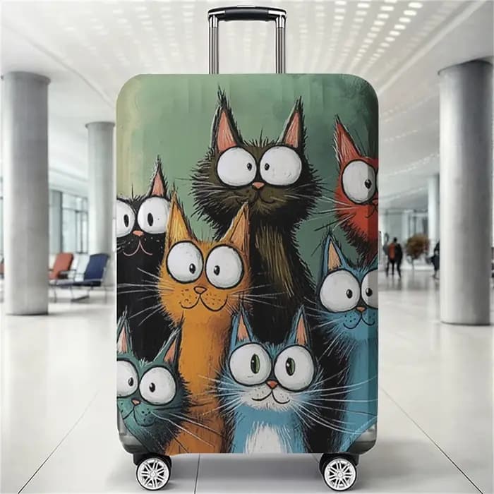 Housse de protection pour bagages à motif chat