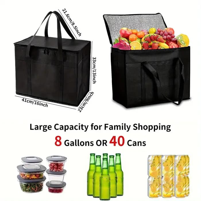 Sac isolé XXL, sac de rangement réutilisable