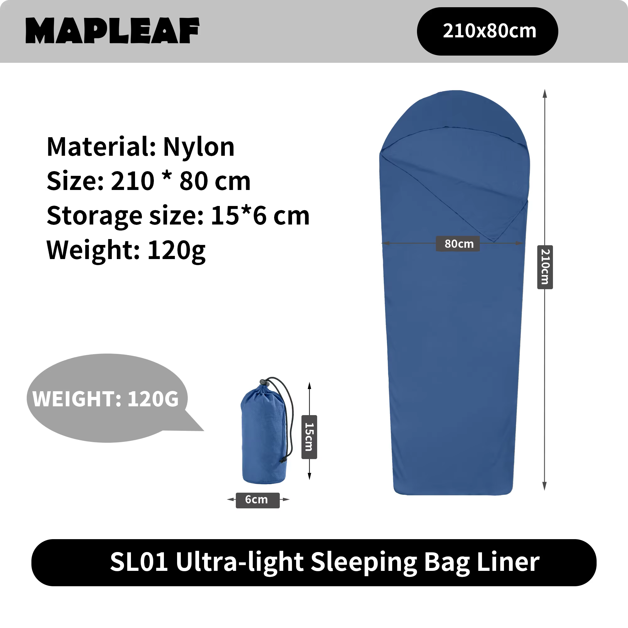 Housse de sac de couchage MAPLEAF légère et portable pour l'été, idéale pour le camping, les voyages
