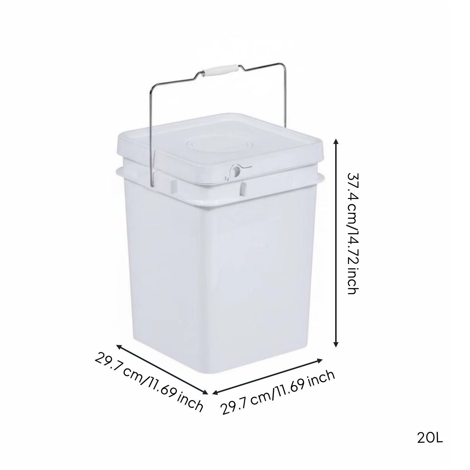 Seau carré avec couvercle, utilisation polyvalente, seau carré avec couvercle, résistant aux chutes,