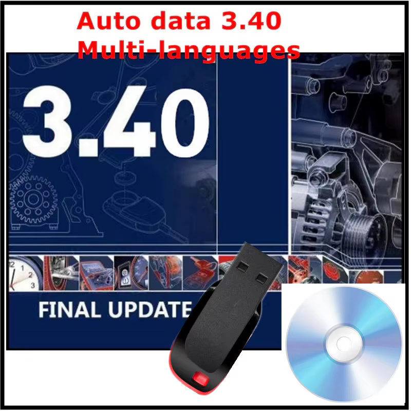 Logiciel de réparation automobile Autodata 3.40 multi-langues, outil automobile, vente chaude 2025, 