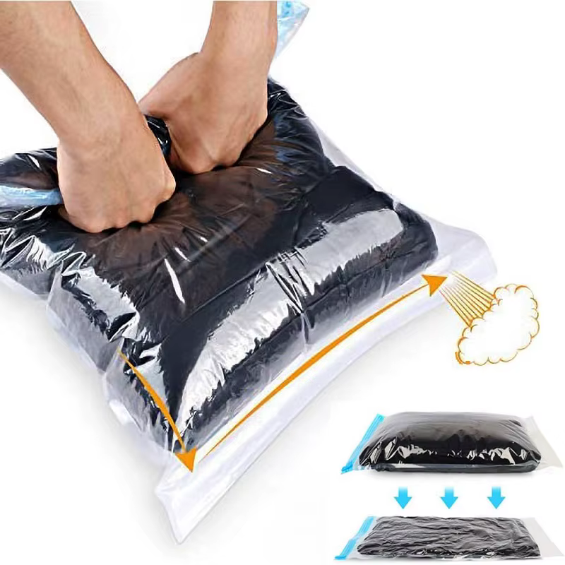 Sacs de compression de voyage réutilisables, essentiels de voyage, sac de rangement sous vide, sacs 