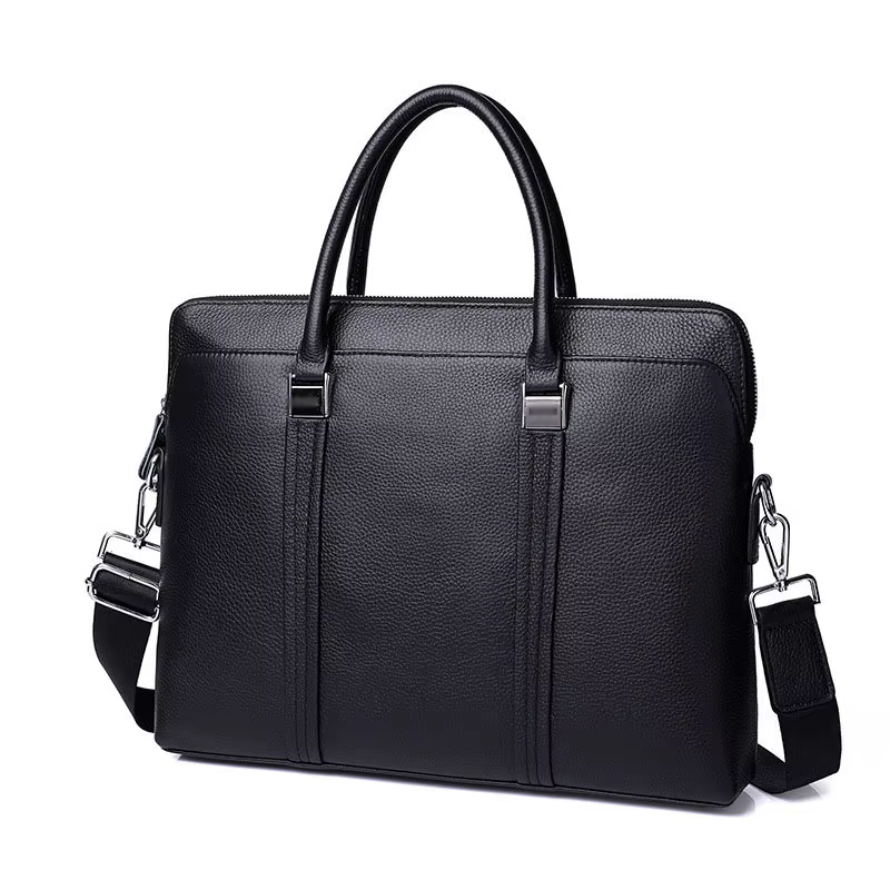 Sac messager en cuir de vachette naturel de grande capacité pour hommes, sac à main pour ordinateur 