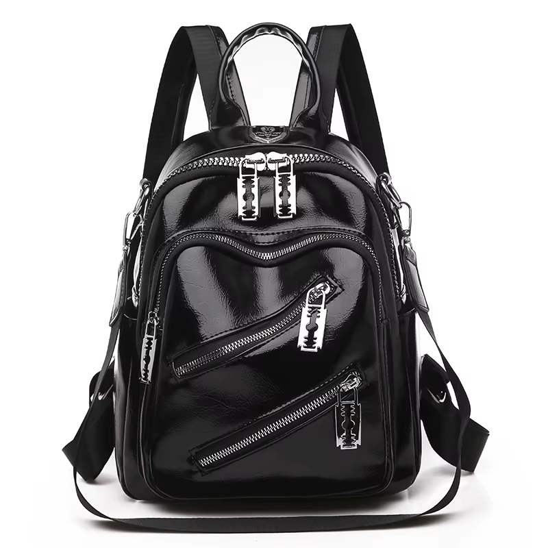 Sac à dos de voyage en cuir PU pour femmes, sac à dos décontracté, sacs d'école pour adolescentes, s