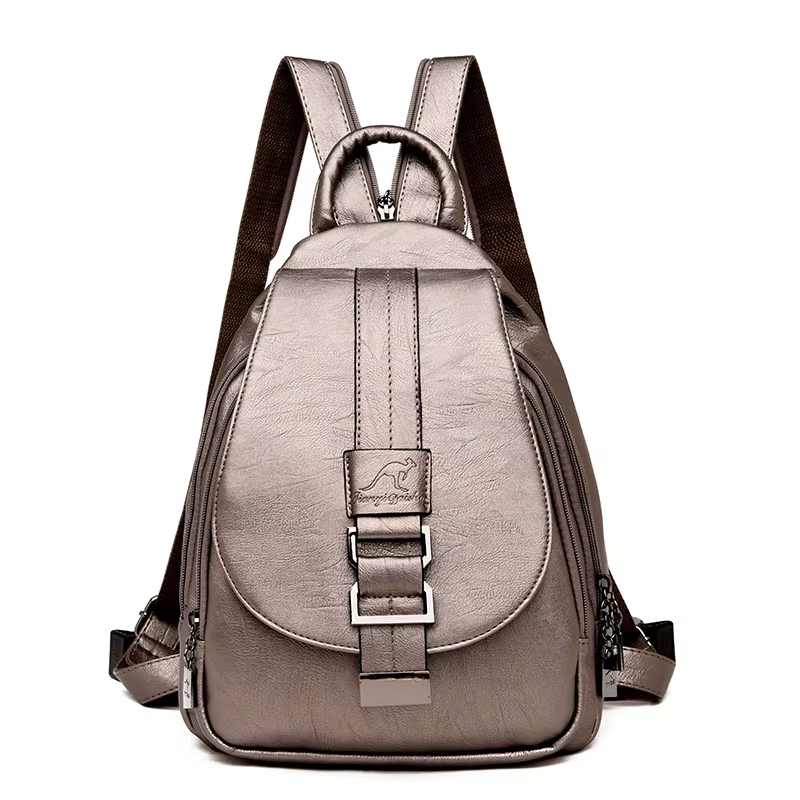Mode en cuir souple femmes sac à dos de haute qualité Durable femme voyage sac à dos fermeture éclai