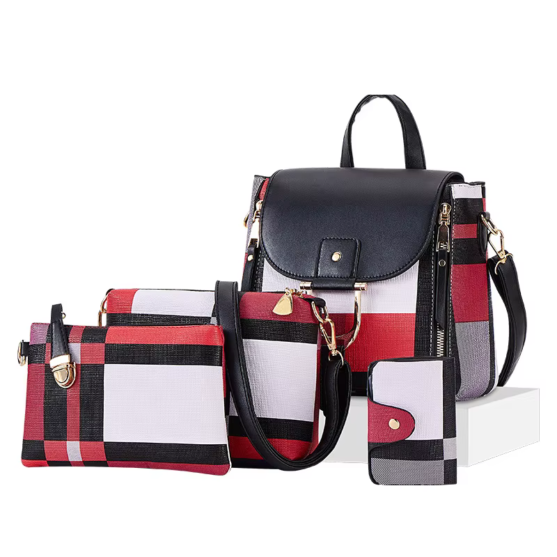 Sac à main en cuir, 4 pièces