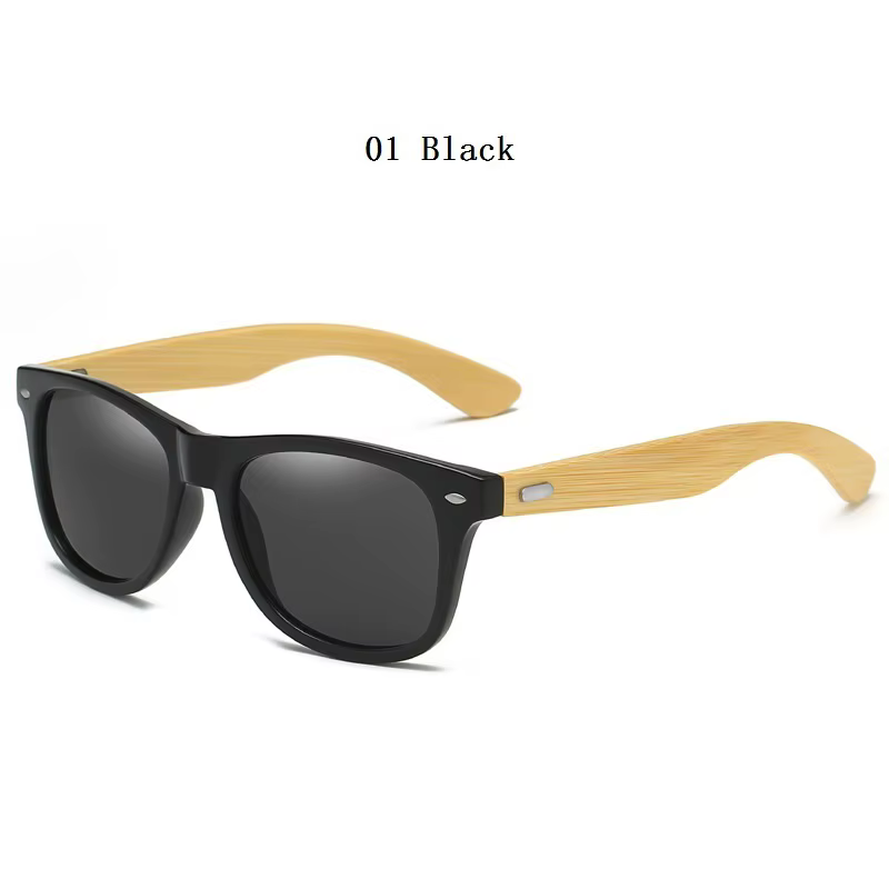 Lunettes de soleil en bois de bambou à la mode pour hommes et femmes, classiques carrées, Vintage, p
