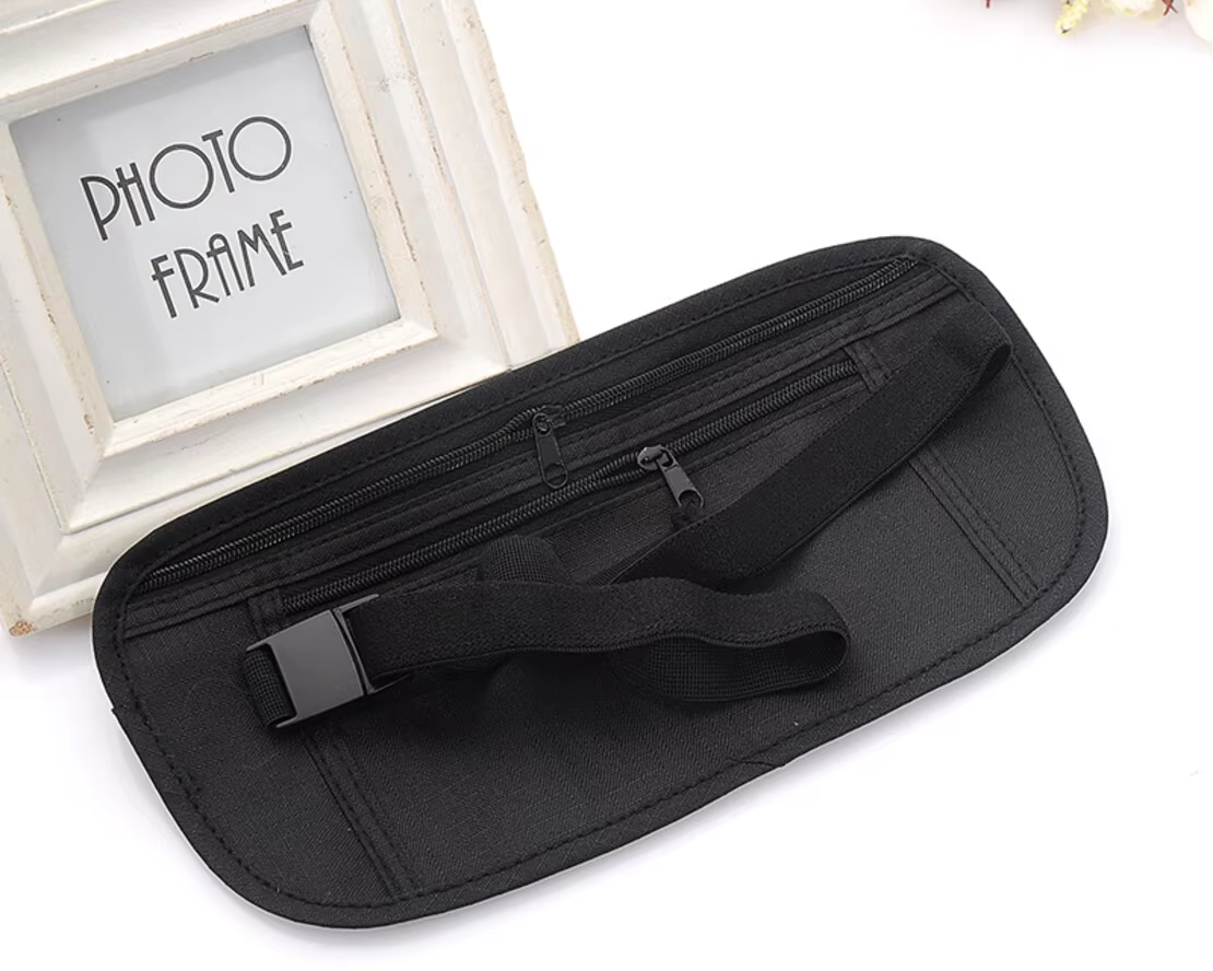 Nouvelle pochette de voyage cachée, sac de rangement Compact pour passeport et ceinture d'identité